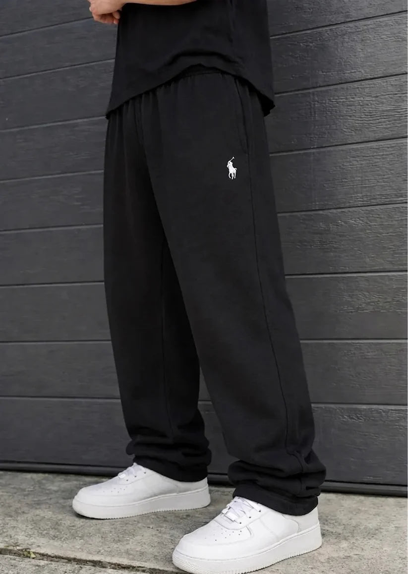 Polo Loose Fit Streetwear Trousers – Black