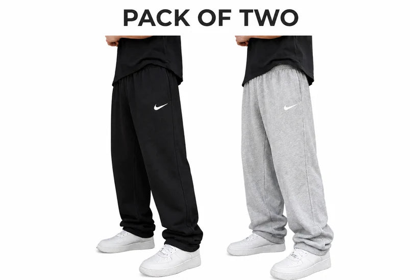 PACK OF TWO Nike Loose Fit Streetwear Trousers Black & Gray